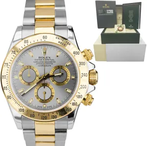 2008 ENGRAVED Rolex Daytona Cosmograph Slate Gray 40mm Two Tone Watch 116523