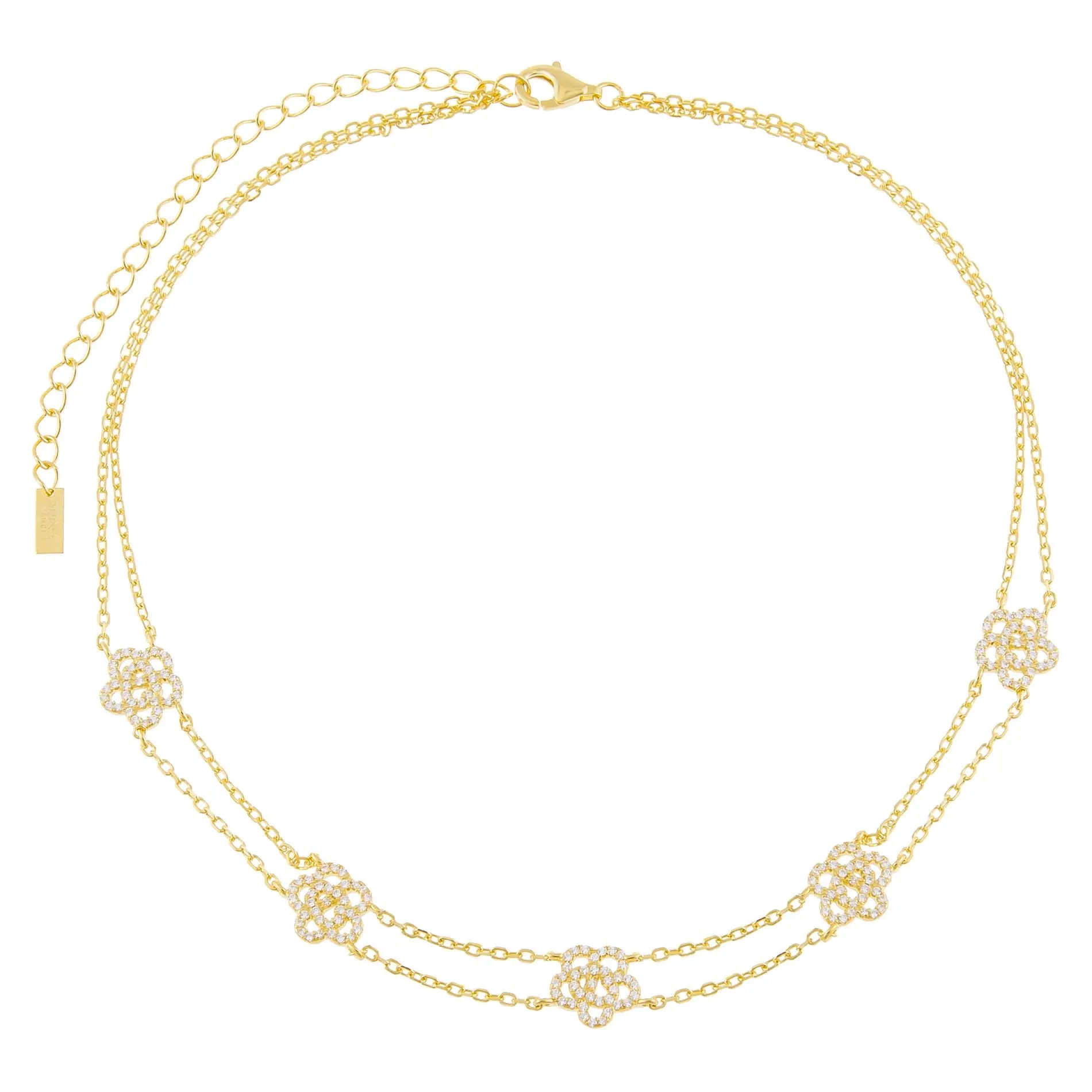 Pavé Multi Rose Double Chain Choker